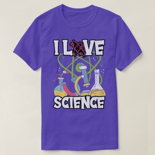 I Love Science Chemistry Physics Teacher Premium T-shirt (Design voorkant)