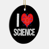 I Love Science Cool Atom Model Science Keramisch Ornament (Rechts)