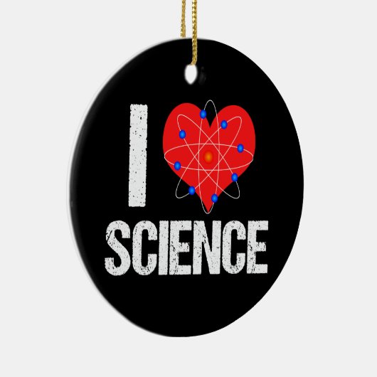 I Love Science Cool Atom Model Science Keramisch Ornament (Rechts)