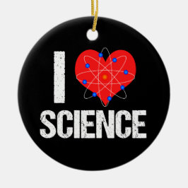 I Love Science Cool Atom Model Science Keramisch Ornament