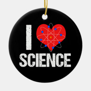 I Love Science Cool Atom Model Science Keramisch Ornament