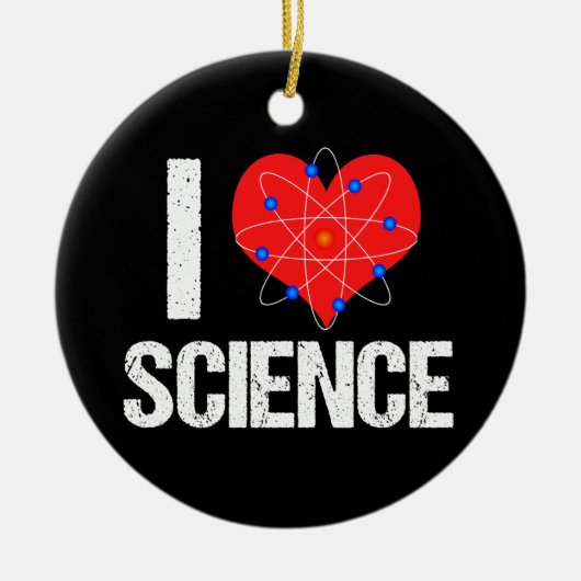I Love Science Cool Atom Model Science Keramisch Ornament (Voorkant)