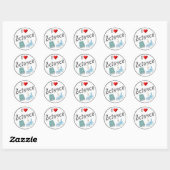 I Love Science Heart Lab Classroom Classic Round S Ronde Sticker (Vel)