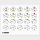 I Love Science Heart Lab Classroom Ronde Sticker (Vel)