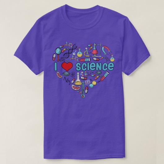 I Love Science Heart Proud Science Science Science T-shirt (Design voorkant)