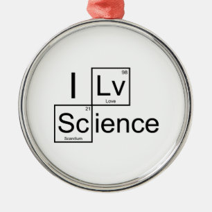 I Love Science Metalen Ornament
