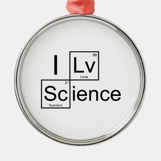 I Love Science Metalen Ornament (Voorkant)