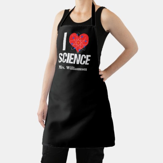 I Love Science Monogram Black Scientist Schort (Insitu)