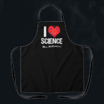 I Love Science Monogram Black Scientist Schort<br><div class="desc">Een coole wetenschaperdinerdinerdinerder-monogram met een geweldige I Love Science-patroon met een rood hart gewikkeld met een atoom-model.</div>