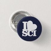 I Love Science pin blue Ronde Button 3,2 Cm (Voorkant /achterkant)