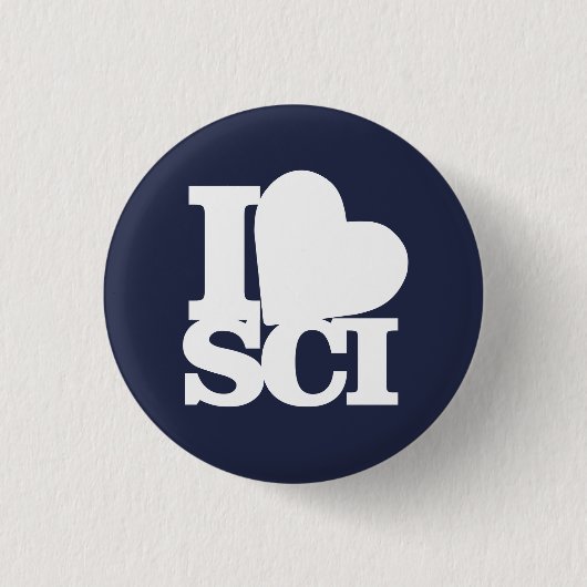 I Love Science pin blue Ronde Button 3,2 Cm (Voorkant)