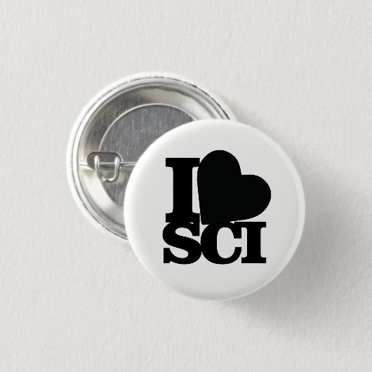 I Love Science pin Ronde Button 3,2 Cm (Voorkant /achterkant)