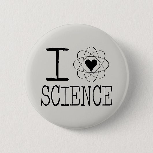 I Love Science Pinback Button (Voorkant)