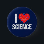 I Love Science Ronde Button 5,7 Cm<br><div class="desc">Ik hou van de knoop van de vrouwen van de Wetenschap met een cool atoom model rond een rood hart. Een geweldig geek cadeau voor een leraar wetenschappen of een wetenschapper die van experimenten houdt.</div>