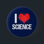 I Love Science Ronde Button 5,7 Cm<br><div class="desc">Ik hou van de knoop van de vrouwen van de Wetenschap met een cool atoom model rond een rood hart. Een geweldig geek cadeau voor een leraar wetenschappen of een wetenschapper die van experimenten houdt.</div>