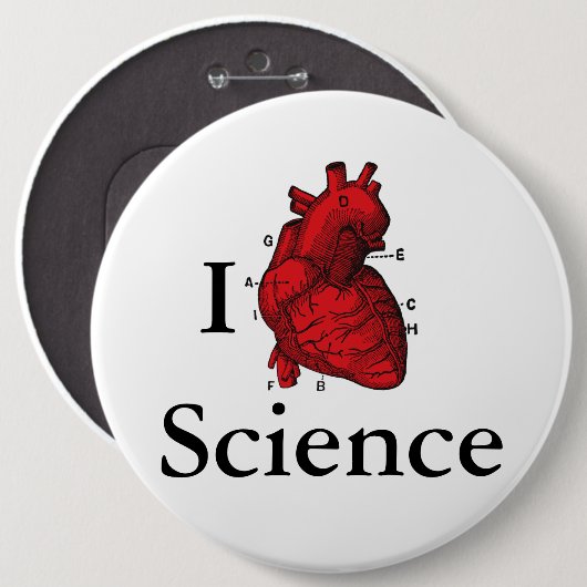 I Love Science Ronde Button 6,0 Cm (Voorkant /achterkant)