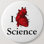 I Love Science Ronde Button 6,0 Cm (Voorkant)