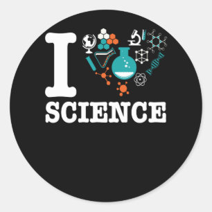 I Love Science Ronde Sticker
