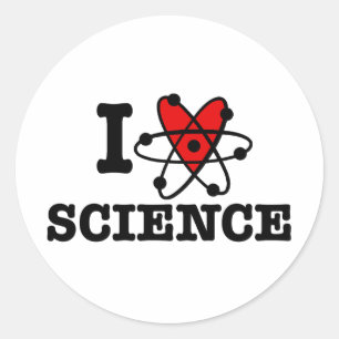 I Love Science Ronde Sticker