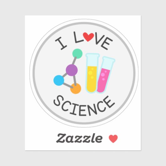 I Love Science School Die Cut Sticker Decal (Vel)