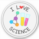 I Love Science School Die Cut Sticker Decal (Voorkant)