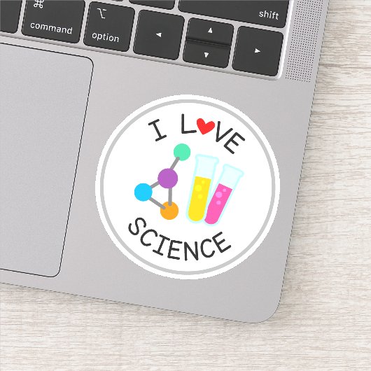 I Love Science School Die Cut Sticker Decal (Detail)