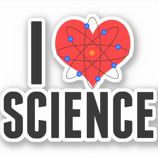 I Love Science Sticker (Voorkant)