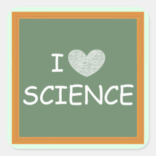 I Love Science Vierkante Sticker