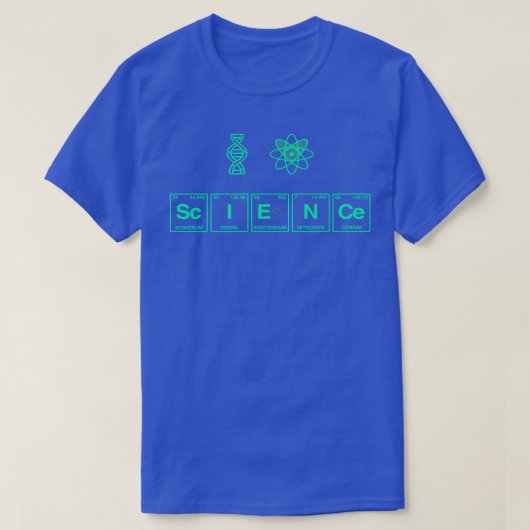 I LOVE SCIENCE written in Periodic Table Elements T-shirt (Design voorkant)