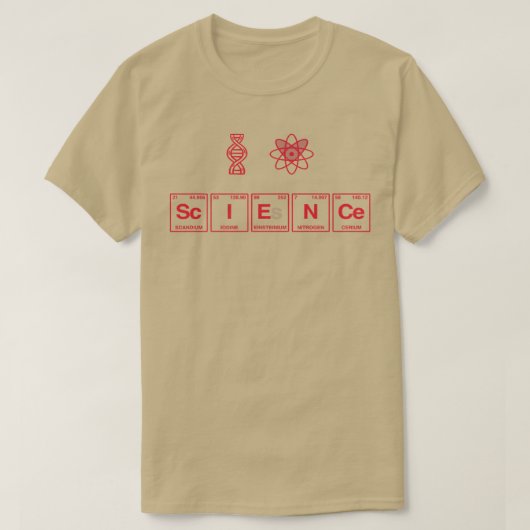 I LOVE SCIENCE written in Periodic Table Elements T-shirt (Design voorkant)