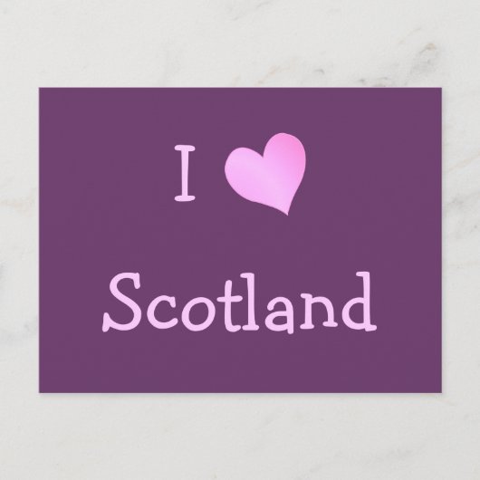 I Love Scotland Briefkaart (Voorkant)
