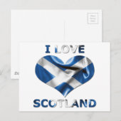 I Love Scotland Heart Flag Briefkaart (Voorkant / Achterkant)