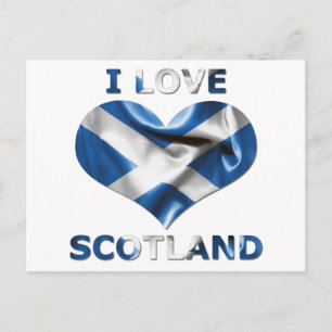 I Love Scotland Heart Flag Briefkaart