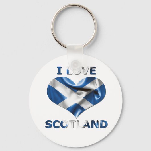 I Love Scotland Heart Flag Sleutelhanger (Voorkant)