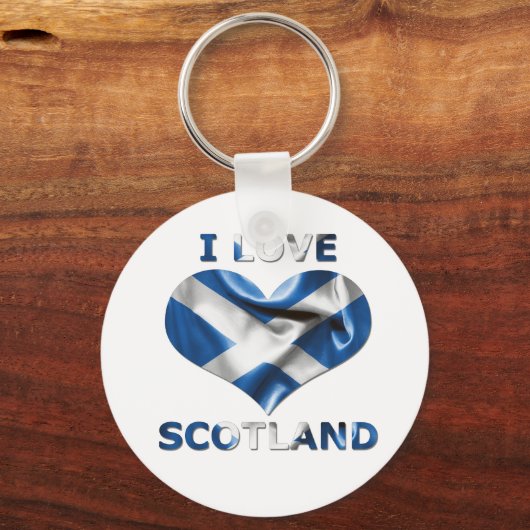 I Love Scotland Heart Flag Sleutelhanger (Voorkant)