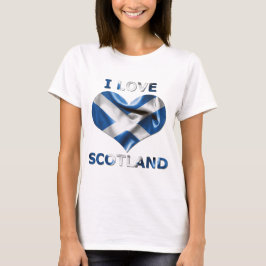I Love Scotland Heart Flag T-shirt
