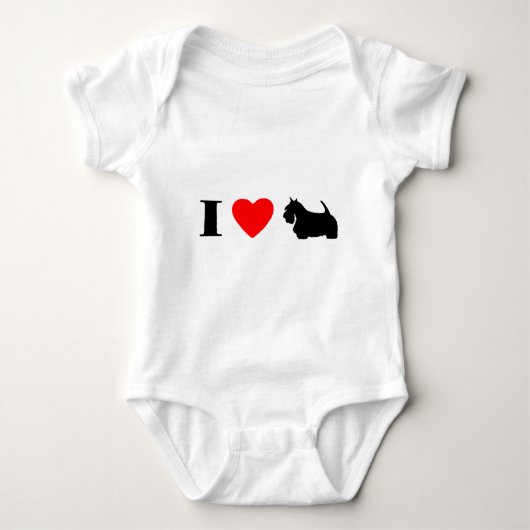 I Love Scottish Terriers Baby Creeper Romper (Voorkant)