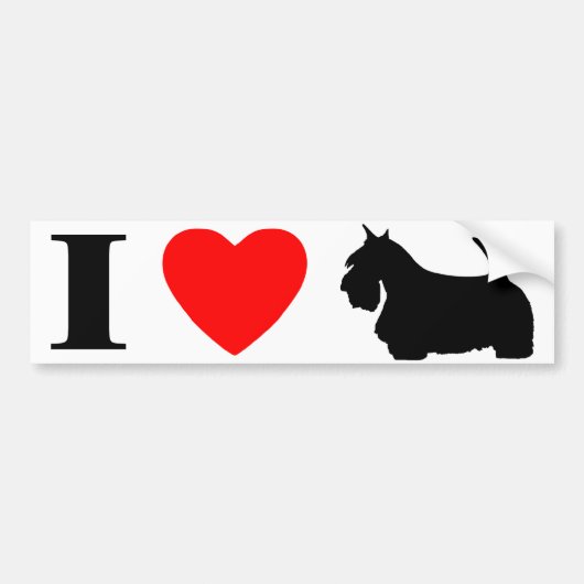I Love Scottish Terriers Bumpersticker (Voorkant)