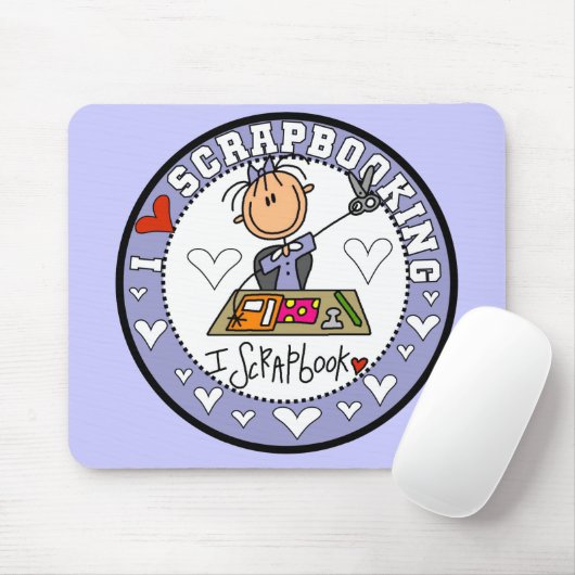 I Love Scrapbooking Mousepad Muismat (Met muis)