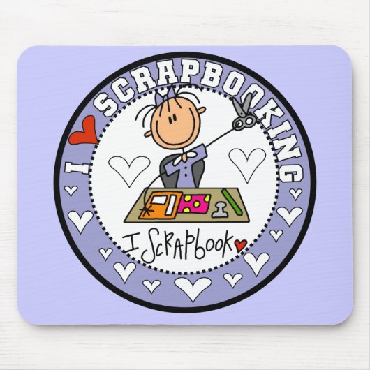 I Love Scrapbooking Mousepad Muismat (Voorkant)