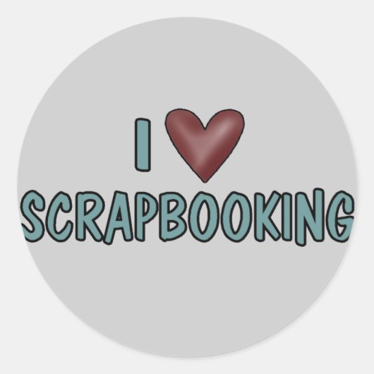 I Love Scrapbooking Ronde Sticker (Voorkant)