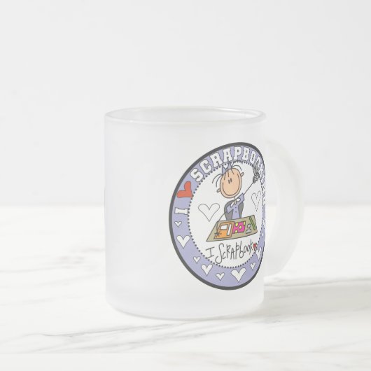I Love Scrapbooking Tshirts and Gifts Matglas Koffiemok (Voorkant rechts)
