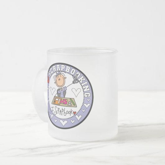 I Love Scrapbooking Tshirts and Gifts Matglas Koffiemok (Voorkant links)