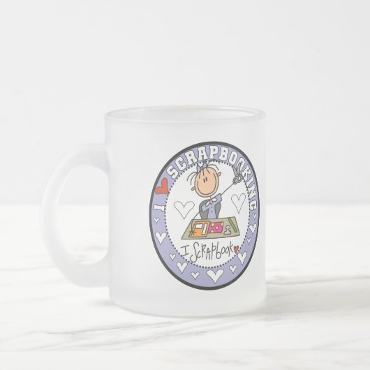 I Love Scrapbooking Tshirts and Gifts Matglas Koffiemok (Links)
