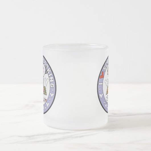 I Love Scrapbooking Tshirts and Gifts Matglas Koffiemok (Center)