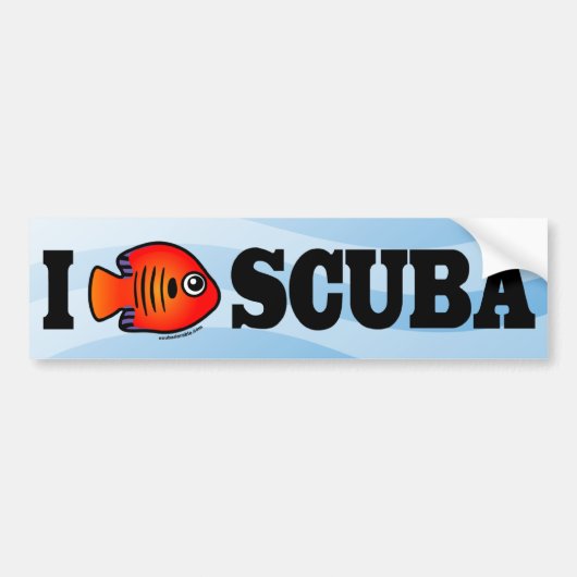 I Love Scuba Bumpersticker (Voorkant)
