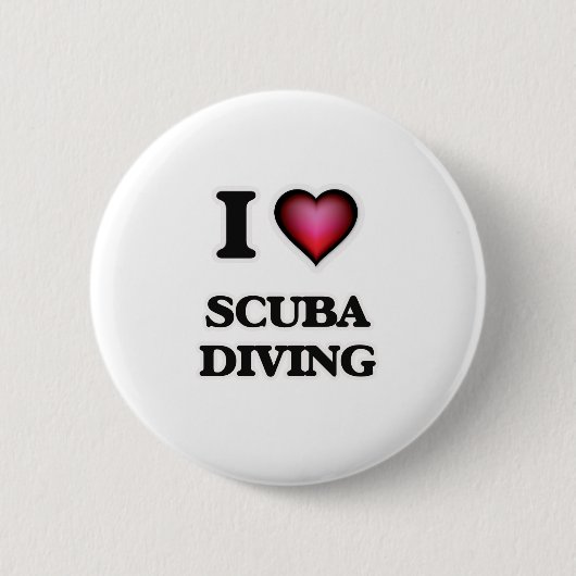 I Love Scuba Diving Ronde Button 5,7 Cm (Voorkant)