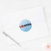 I Love Scuba Ronde Sticker (Envelop)