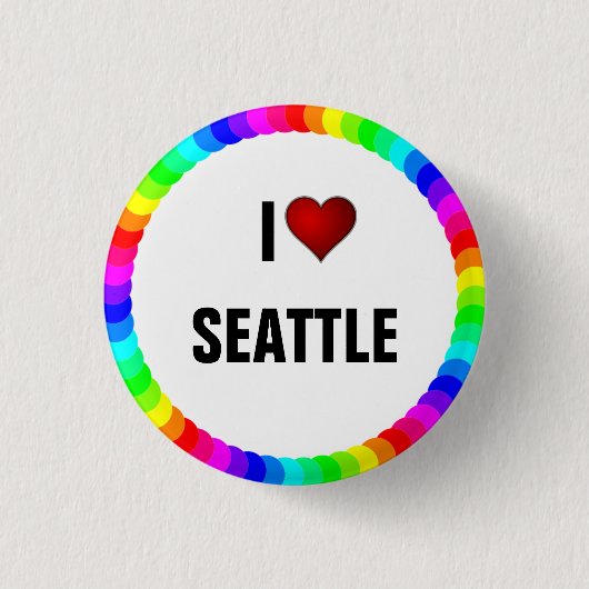 I Love Seattle pinback button (Voorkant)