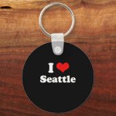 I Love Seattle Tshirt White Tshirt Sleutelhanger (Voorkant)